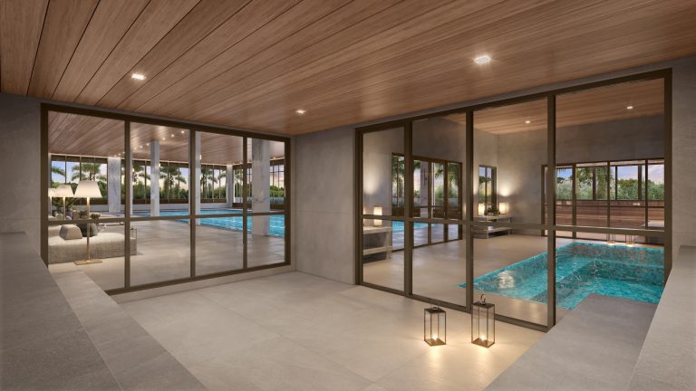 Perspectiva Ilustrada: Lounge Da Piscina Coberta Do Alive Home Resort, Vila Prudente